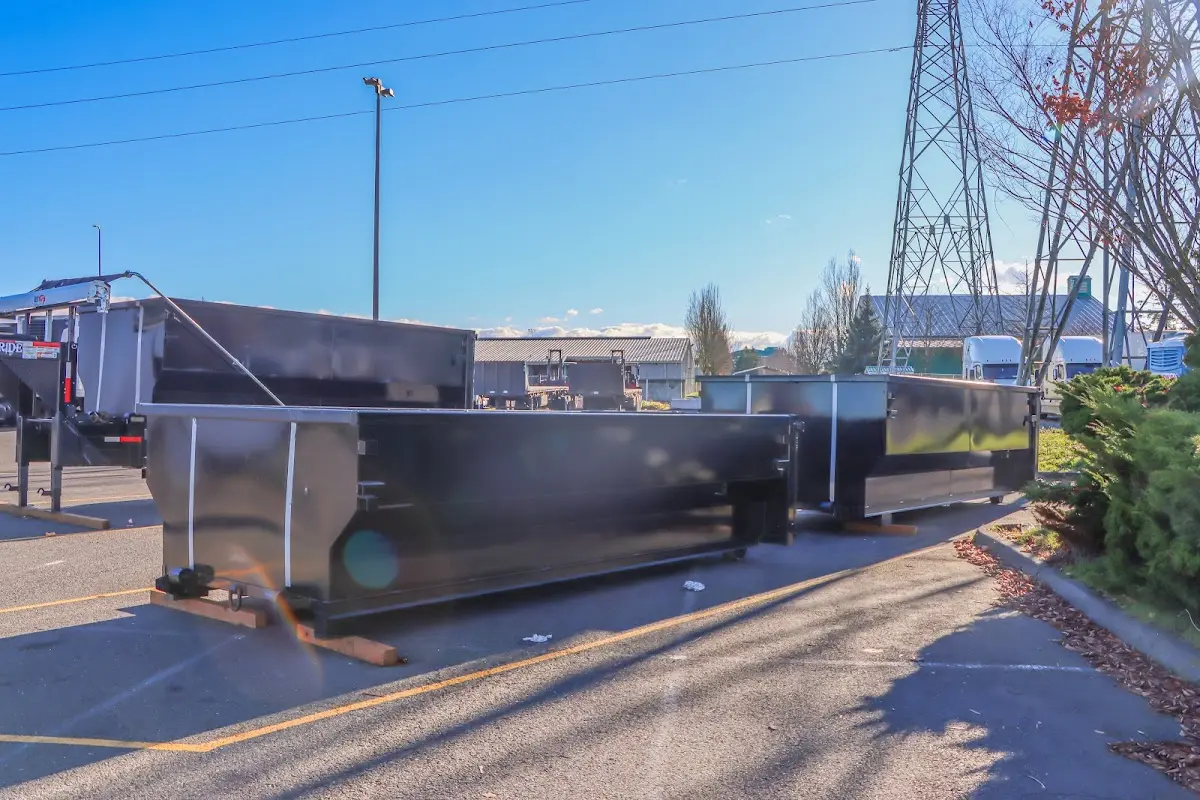 Roll-off dumpster ready for waste disposal at job site for Construction Dumpster Rental in Klamath Falls